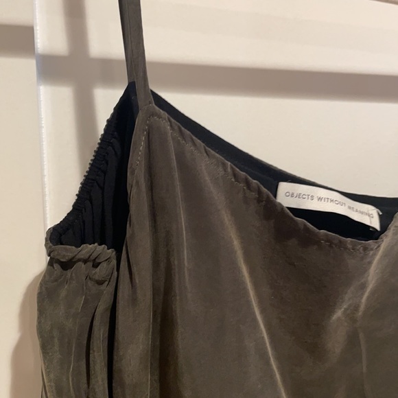 OBJECTS WITHOUT MEANING OLIVE TWISTED LOUNGE DRESS - Picture 11 of 11